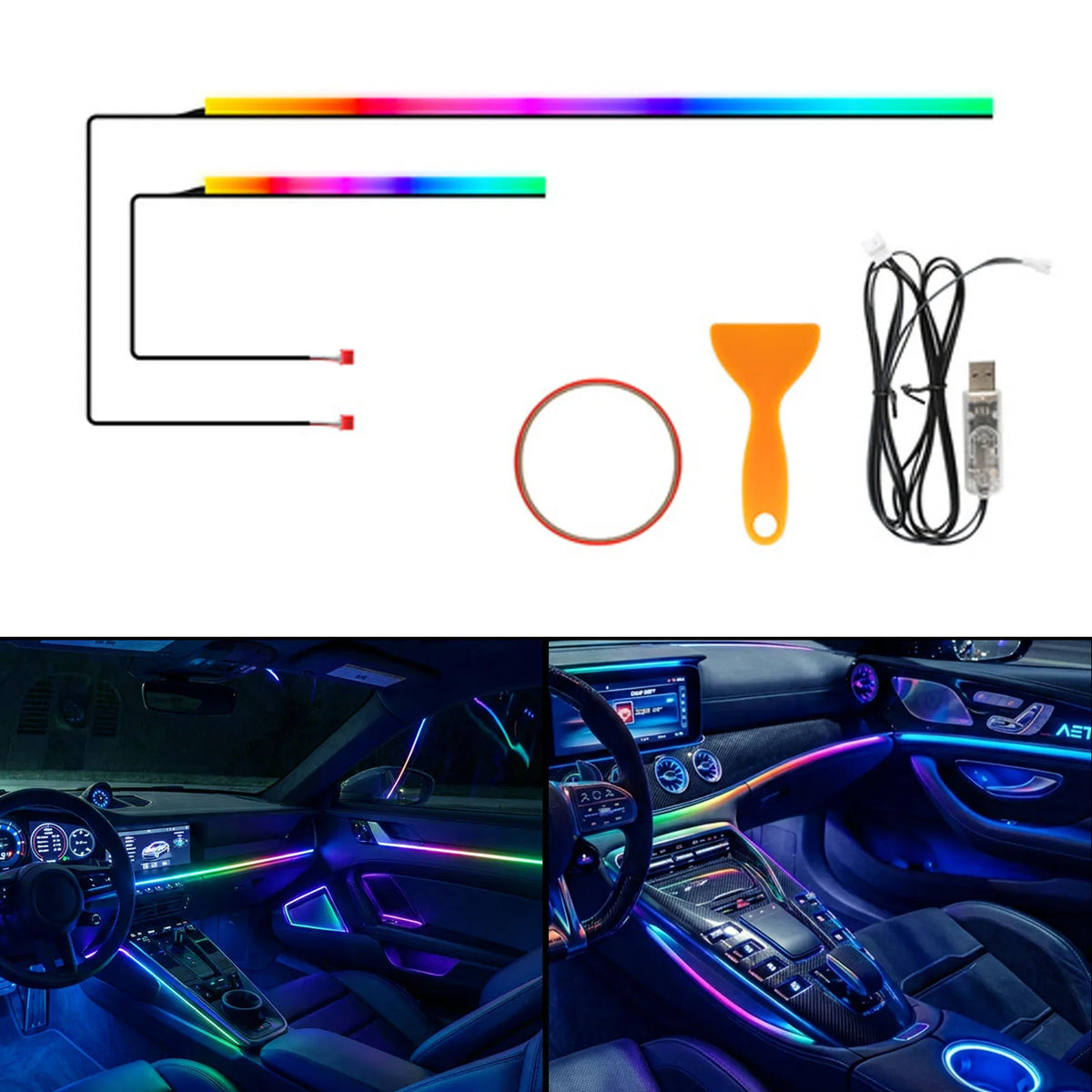 RGB Ambientebeleuchtung fürs Auto – App & Music Sync