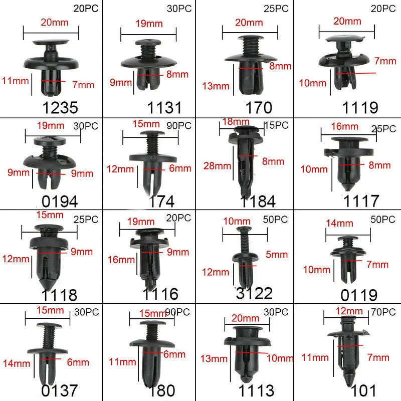 Auto Befestigungsclips Set – 620 Teile