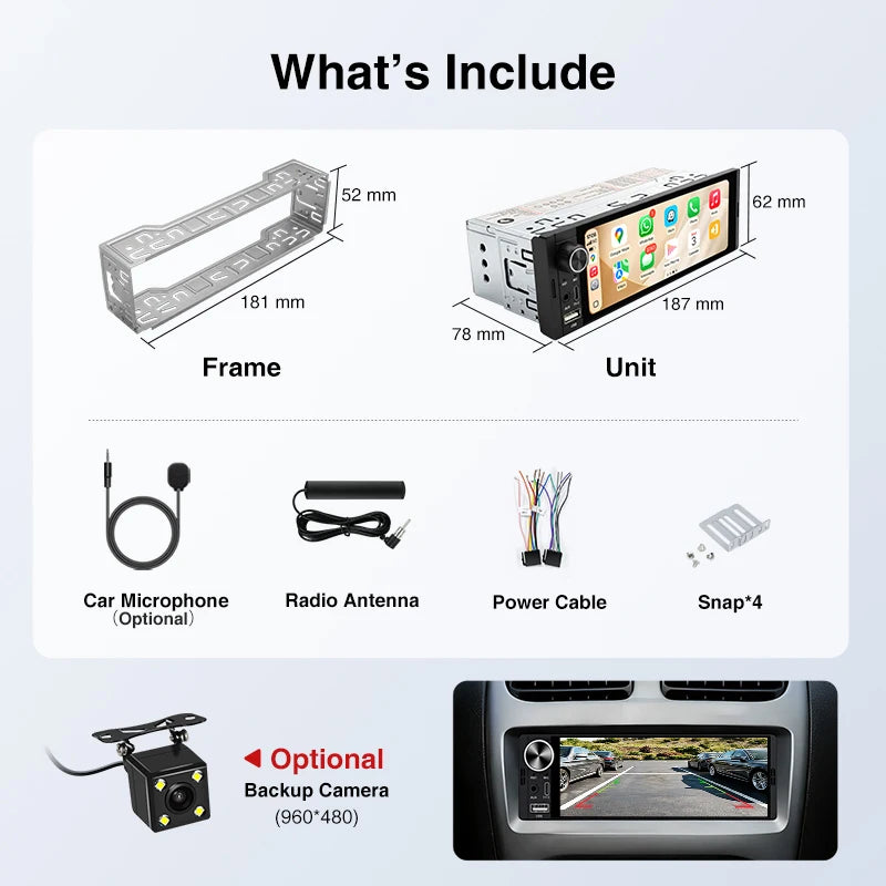 CarPlay Autoradio 6,36" -1 DIN -